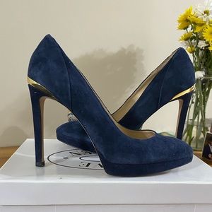 Zara navy blue platform heels